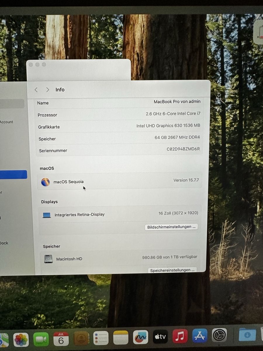 Apple Notebooks: Apple MacBook Pro 16 Zoll Intel Core i7 64GB RAM – Gebraucht aus Uster von GabrielP05 2