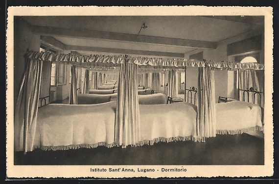 Cartoline postali: Lugano, Instituto Sant' Anna, Dormitorio – Usato da Berlin venduto da bartko-reher