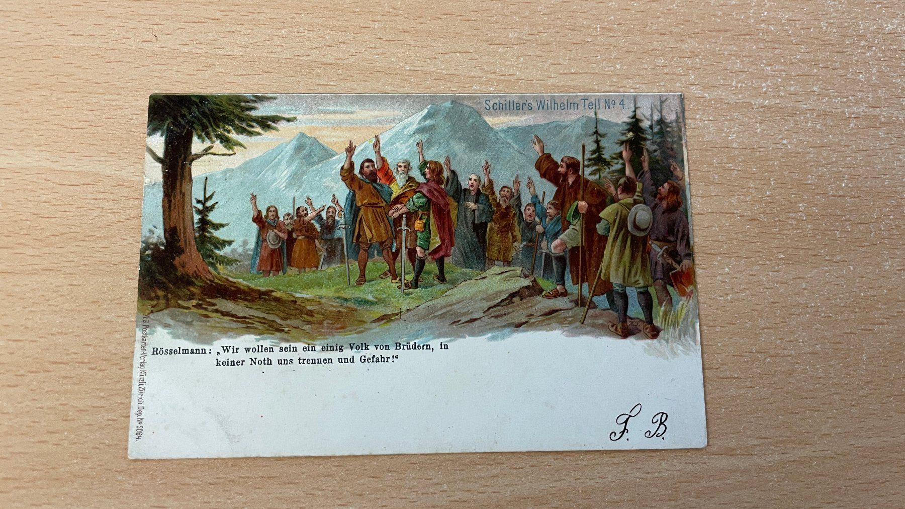 Cartoline postali: Wir wollen sein ein einig Volk von Brüdern Antik ok – Usato da Glattfelden venduto da cybermaxx