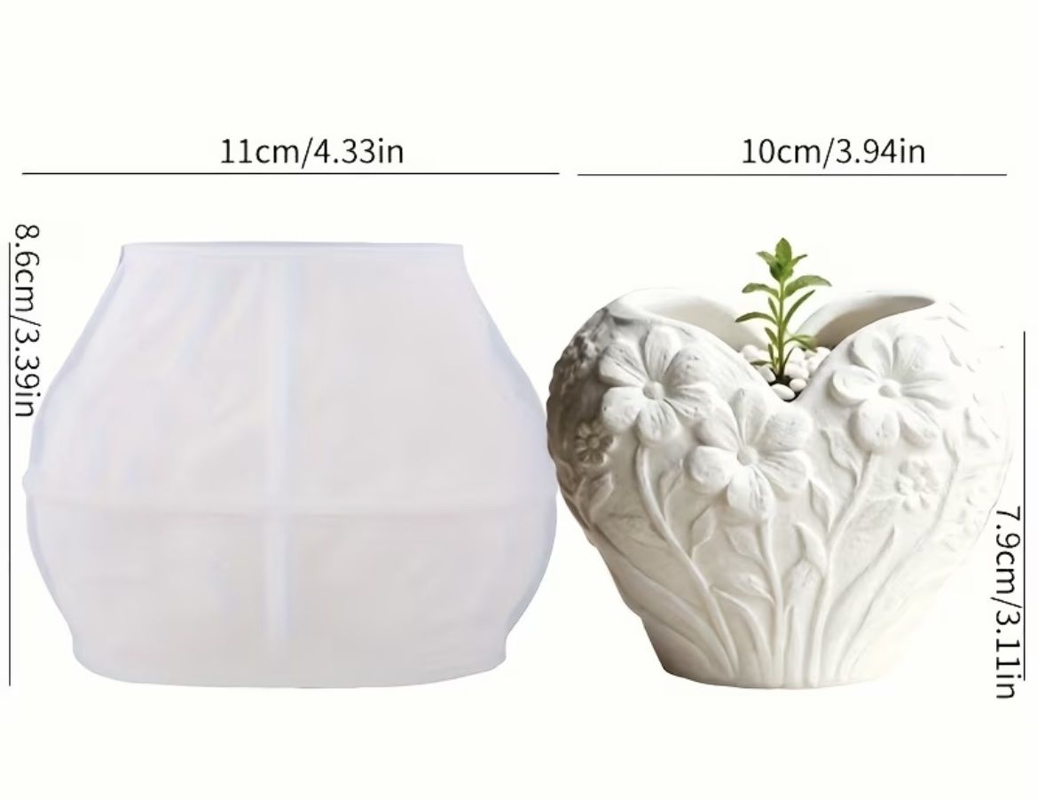 Kit bricolage: Silikonform Herz weiss Blumenrelief – Usato da Au ZH venduto da Jaggy4