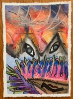 Original Aquarell auf Karte, C. Steffen, Outsider Art Brut