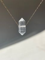 Bergkristallkette Edelsteinkette Edelstahl 18k vergoldet