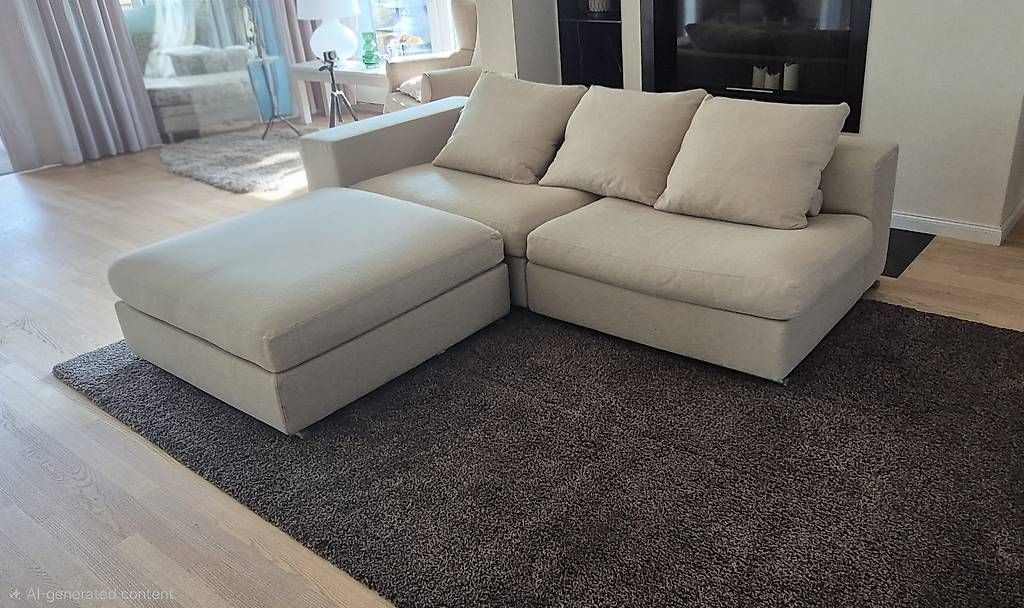Sofas: Flexform Groundpiece Sofa mit Ottoman – D'occasion à Unterengstringen par Quiddich