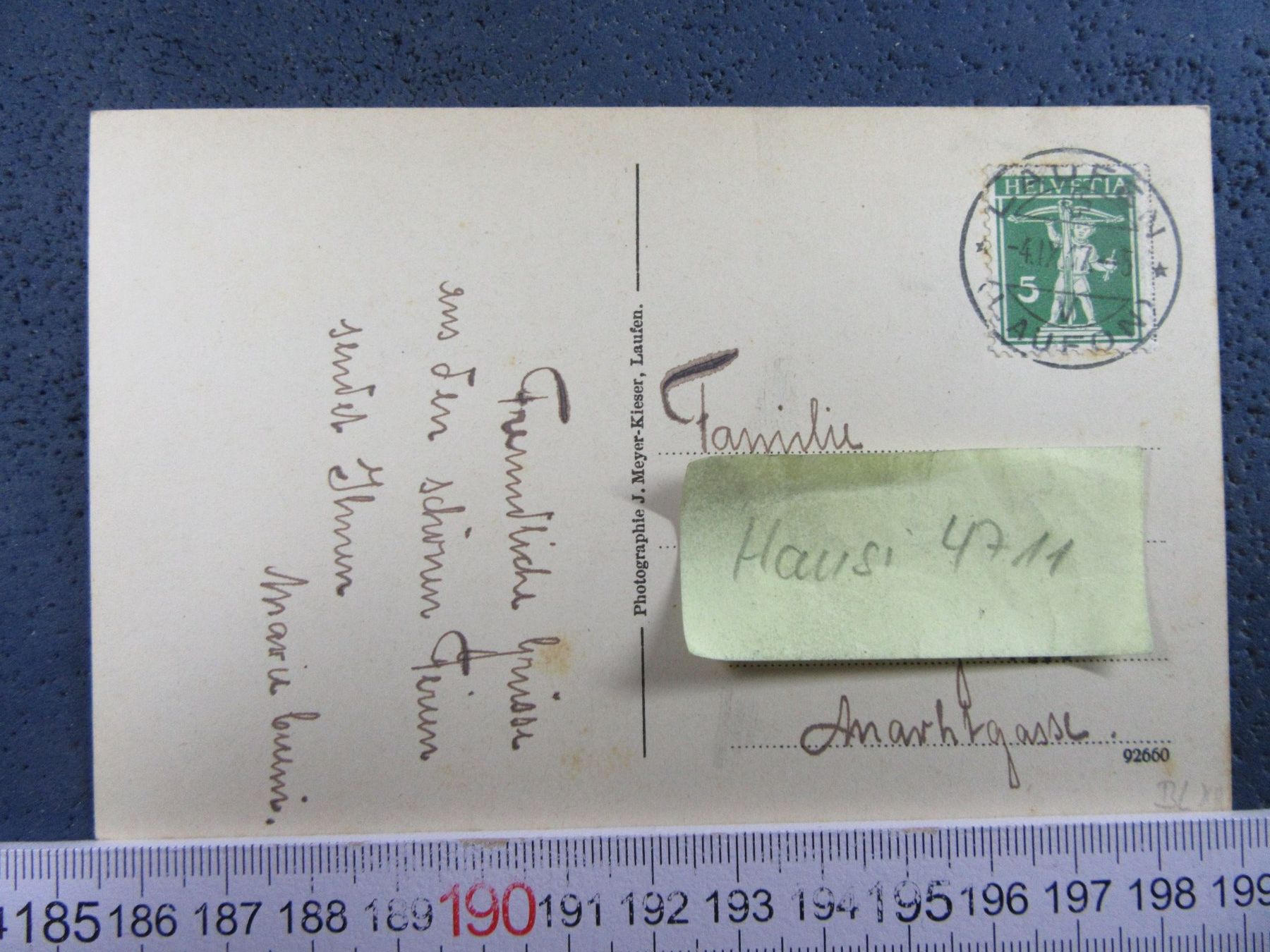 Cartoline postali: LAUFEN BL AK 1917 – Usato da Ettingen venduto da Hausi4711 1