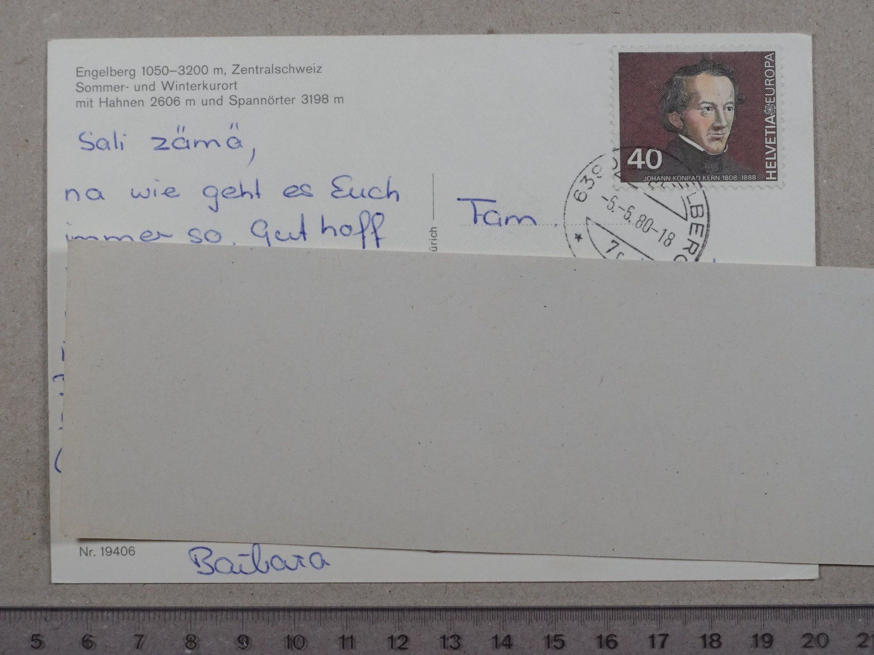 Cartoline postali: Engelberg, 1980 – Usato da Lenzburg venduto da fh1 1