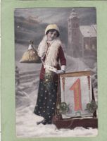 Kitsch Frau Geld Kirche 1 Neujahr Glanz 1912