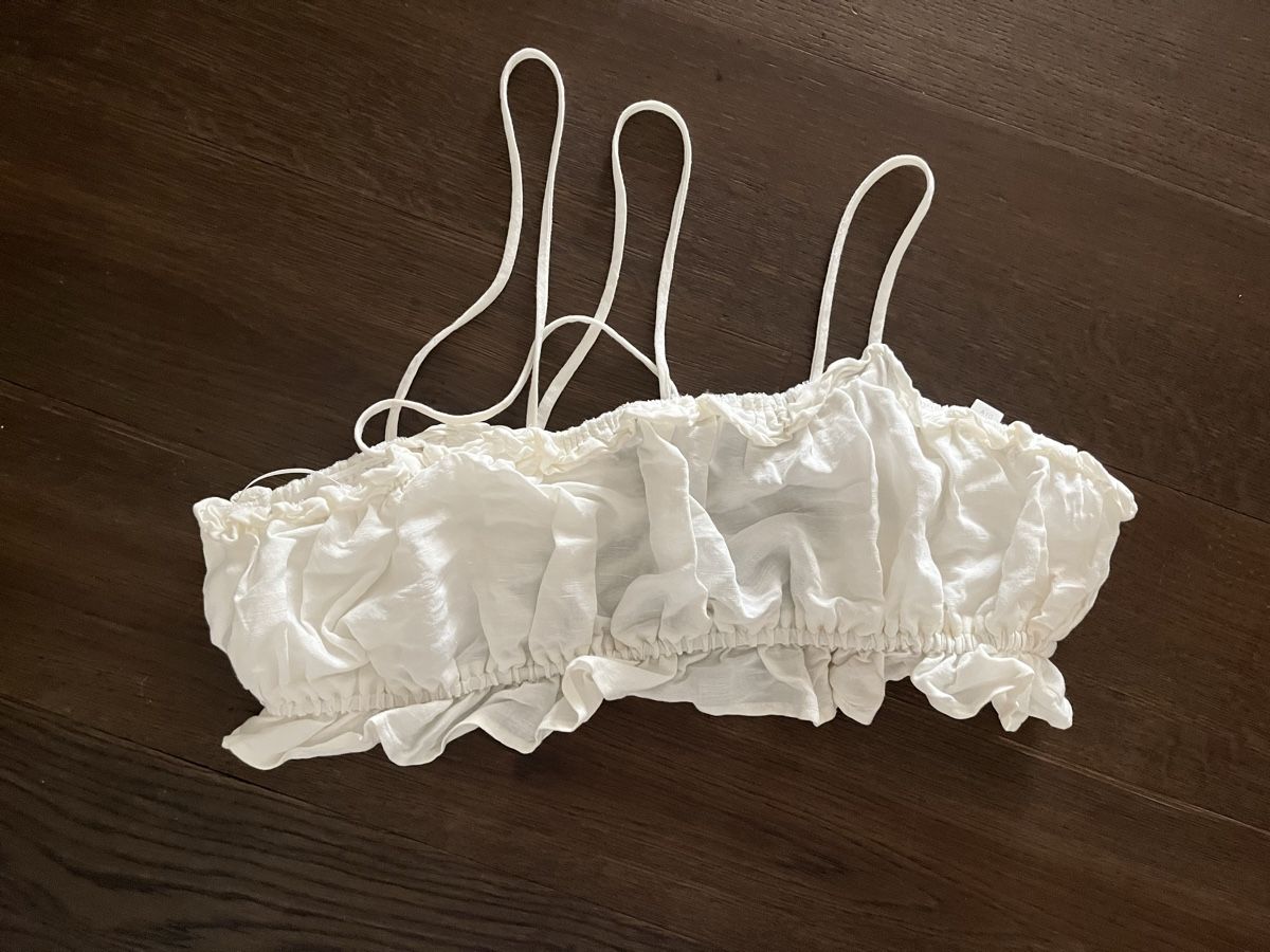 H&M Top: White Linen Blend Summer Crop Top Size M – Nuovo (secondo la descrizione) da Küsnacht ZH venduto da ya___ra 1