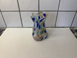 Glasvase Murano Stil farbig Tupfen kleine Grösse