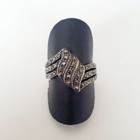 Art-Déco-Ring aus 925er silber mit Markasitbesatz gr 17,4 mm