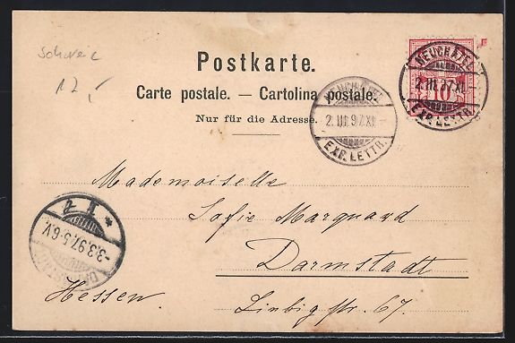 Cartes postales: Neuchâtel, Ortsansicht mit dem Schloss, – D'occasion à Berlin par bartko-reher 1
