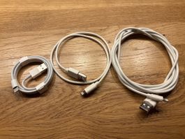 3x iPhone Lightning Ladekabel (1x Neu, 2x gebraucht)