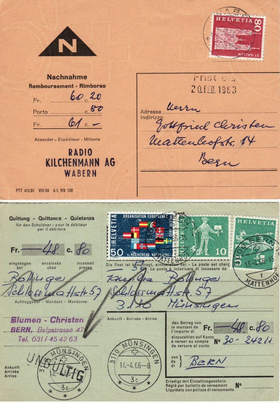 Tutti i francobolli: 061 CH, Lot 6 NN / MANDATE ab 1922 – Usato da Bern venduto da markenbak 6