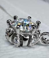 Collier argent avec diamant de moissanite de 0,5 ct certifié
