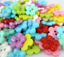 Boutons FLEUR plastic 13mm mixte 30pcs