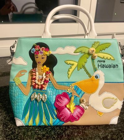 Braccialini Tua Handtasche, Floral Hawaian Top Zustand!
