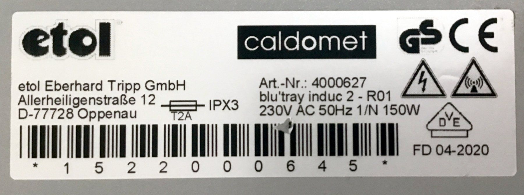 Elettrodomestici da cucina: Caldomet Induktions- Warmhalteplatte elektrisch – Usato da Dübendorf venduto da sdbu-frappant 1