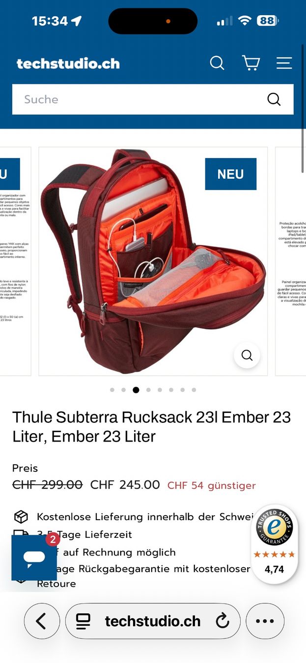 Rucksäcke: Rucksack Thule Subterra 30l - NEU – Neu (gemäss Beschreibung) aus Madetswil von Steppenwolf. 8