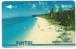Telefonkarte Fiji Palmenstrand Vatulele Beach