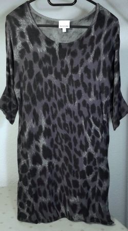Longpullover, d’grau-schwarz-hellgrau, Leopard Print, Gr.38