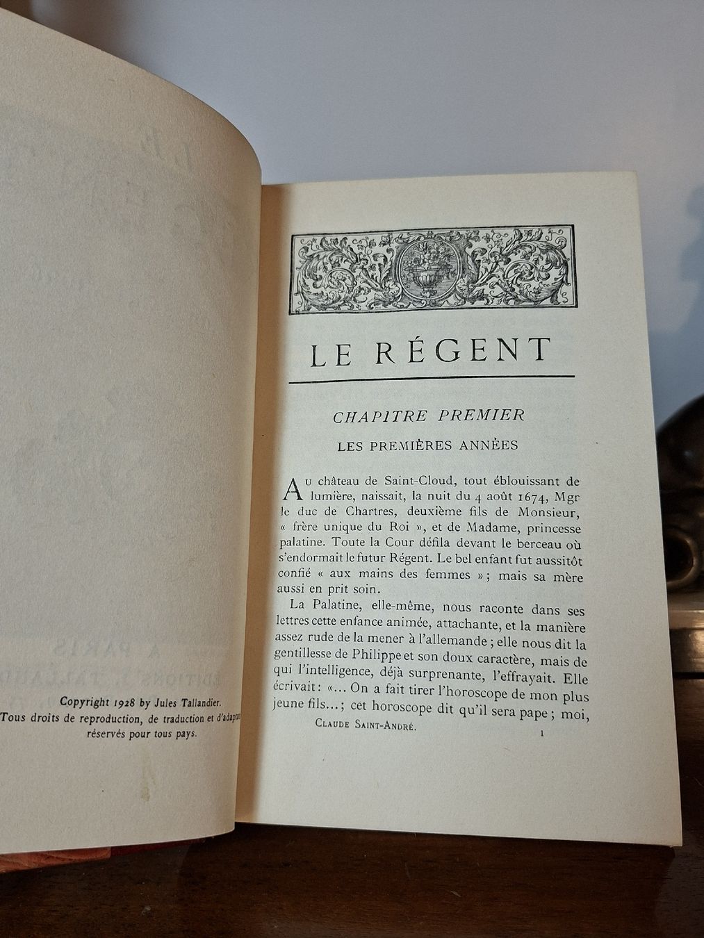 Libri: Antiques Buch Le Regent Claude Saint Andre 1928  – Usato da Steffisburg venduto da ZeitReise_ 2