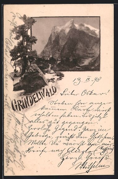 Ansichtskarten: Grindelwald, Ortsansicht gegen das Bergm – Gebraucht aus Berlin von bartko-reher