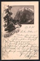 Grindelwald, Ortsansicht gegen das Bergm