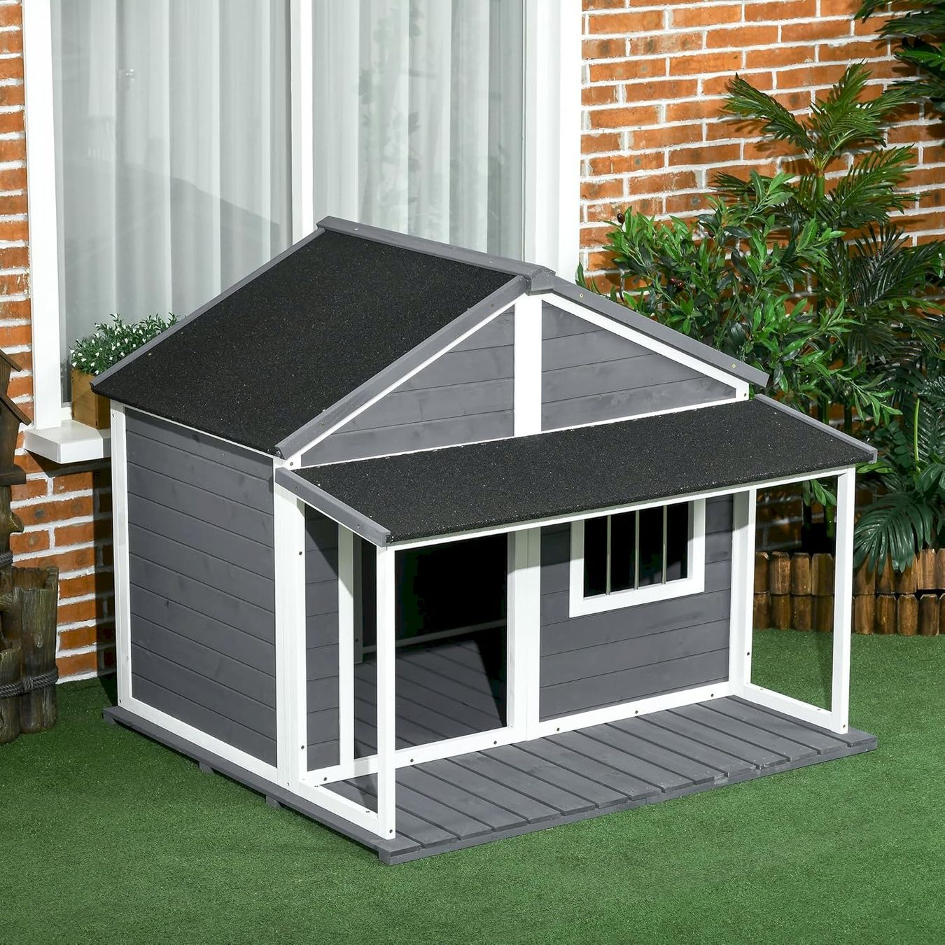 Cucce & Letti: Outdoor-Hundehütte Grau + Weiß – Nuovo e nell'imballaggio originale da Bottighofen venduto da zaap 1