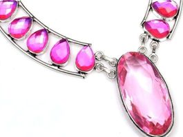 GEORGEOUS Pink Topaz Rainbow, Fire Topaz Necklace