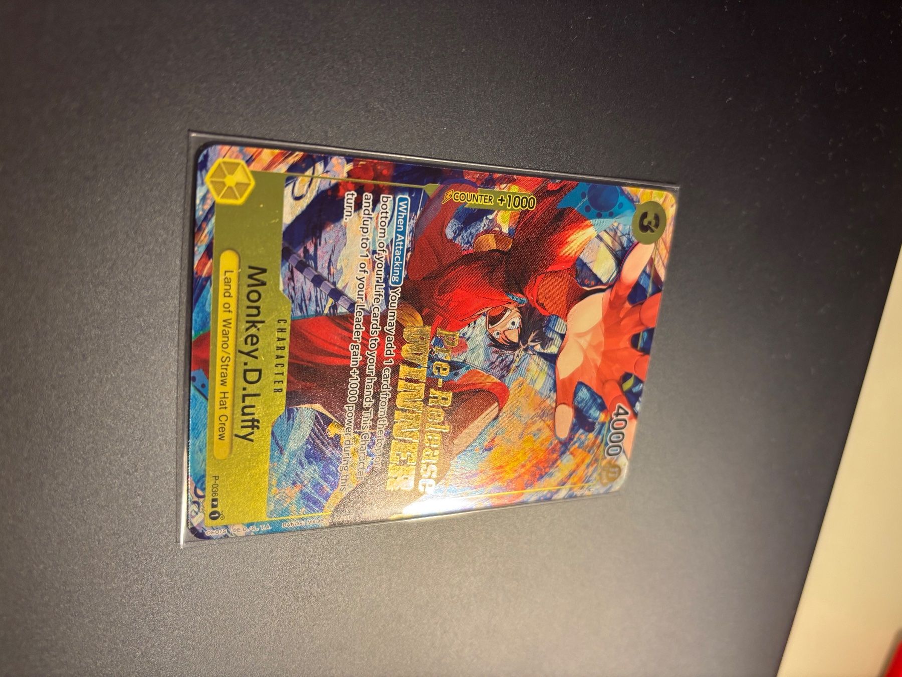 Bandai Carte collezionabili: Monkey D Luffy Promo Pre Release Winner Stamped - P-036 – Nuovo (secondo la descrizione) da Bellinzona venduto da TheCarden 8