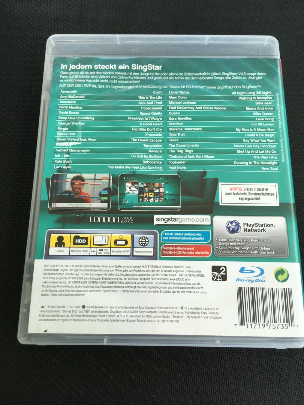 Sony Giochi: Singstar Vol.3 - Playstation 3 / PS3 – Usato da St.Gallen venduto da Punktchen01 1