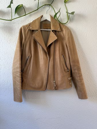 Massimo Dutti Damen Lederjacke Gr. M – 100% Schafsleder – Be