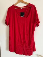 Rotes T-Shirt mit speziellem Ausschnitt, Gr. 48