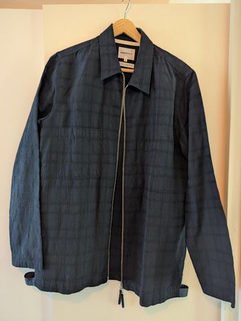 Veste Norse Projects bleu marine à carreaux taille M