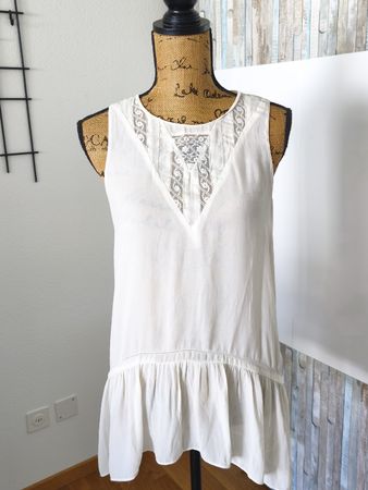 Zara Basic Damen Top weiss Grösse M Spitze