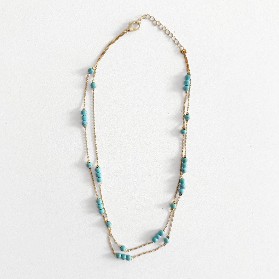 Catenine: Collier Doré & Turquoise – Usato da Vevey venduto da secondlifevevey 1