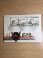 Münzbrief Eiffelturm 100 Jahre Gedenkmünze Briefmarke 1989