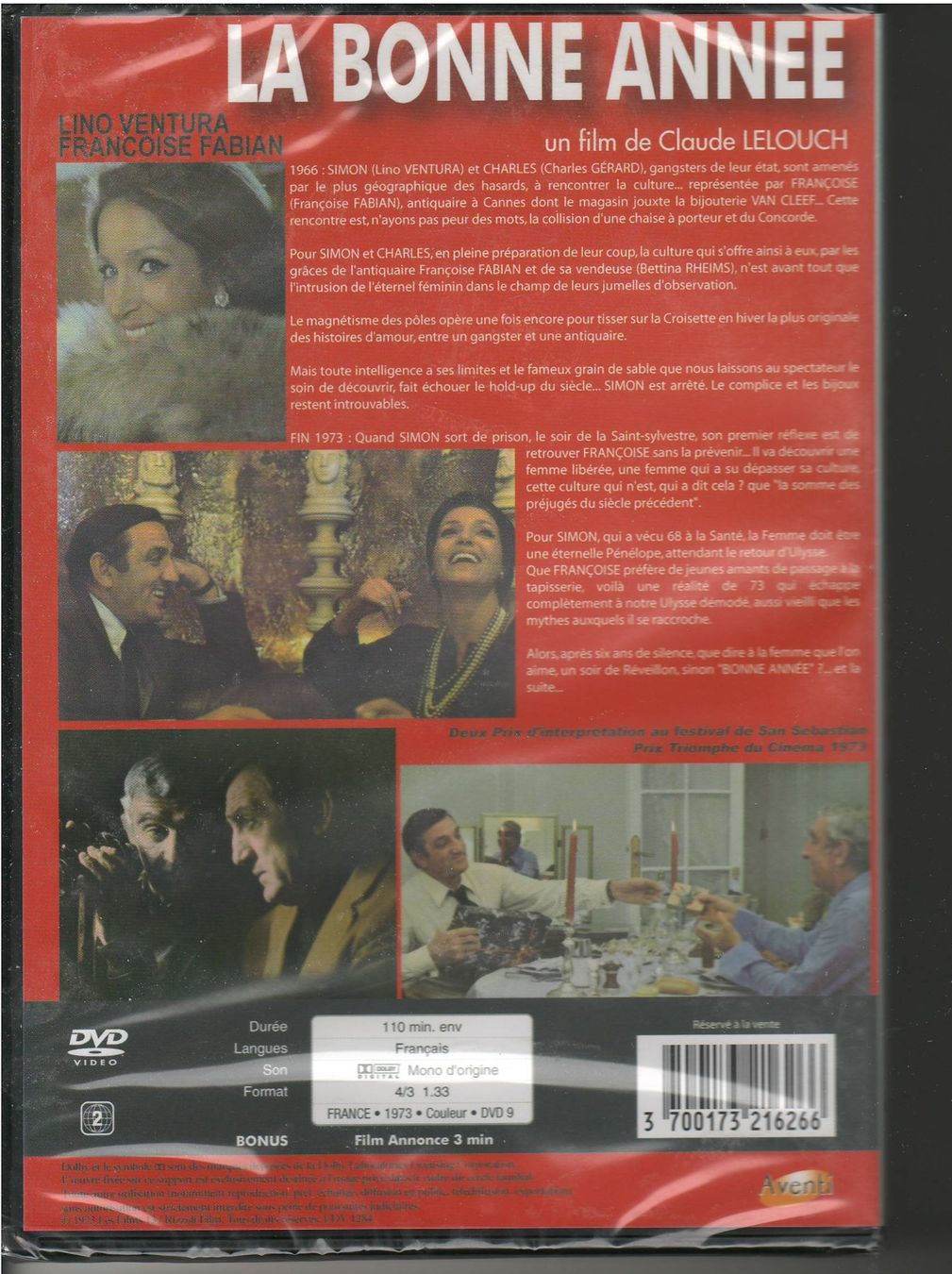 Tutti i DVDs: Claude Lelouch (1973)  -  LA BONNE ANNÉE – Nuovo e nell'imballaggio originale da Lyss venduto da Zon 1