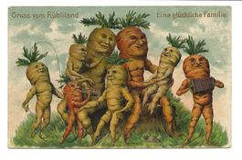 Gruss vom Rüebliland (AG) eine glückliche Familie - Litho