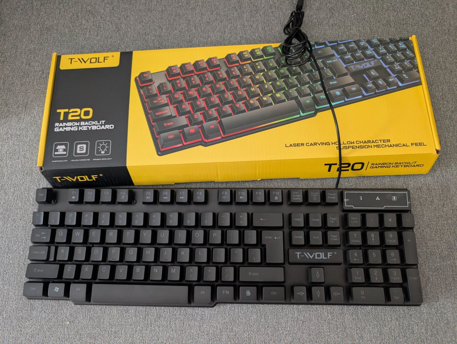 Claviers: Gaming Keyboard T-WOLF T20 Rainbow Backlit – Neuf avec emballage d'origine à St-Sulpice VD par sho_bx8t 1
