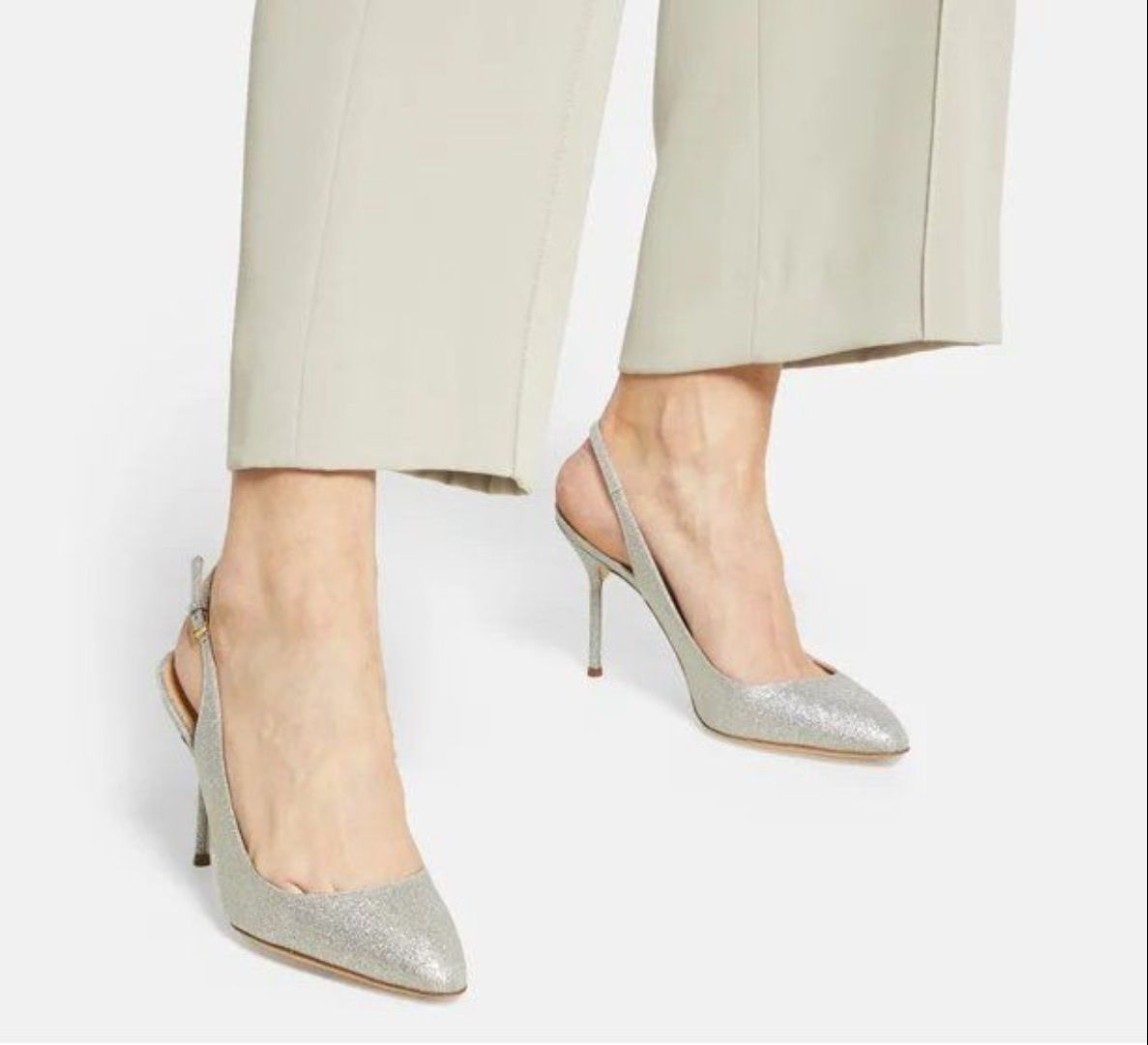 Sergio Rossi Scarpe da donna: Neu Sergio Rossi Slingback Pumps Silber Glitter Gr. 37  – Nuovo (secondo la descrizione) da Ebmatingen venduto da dartim 1