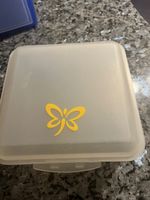 Vorratsdose mit Schmetterlingmotiv transparent guter Zustand