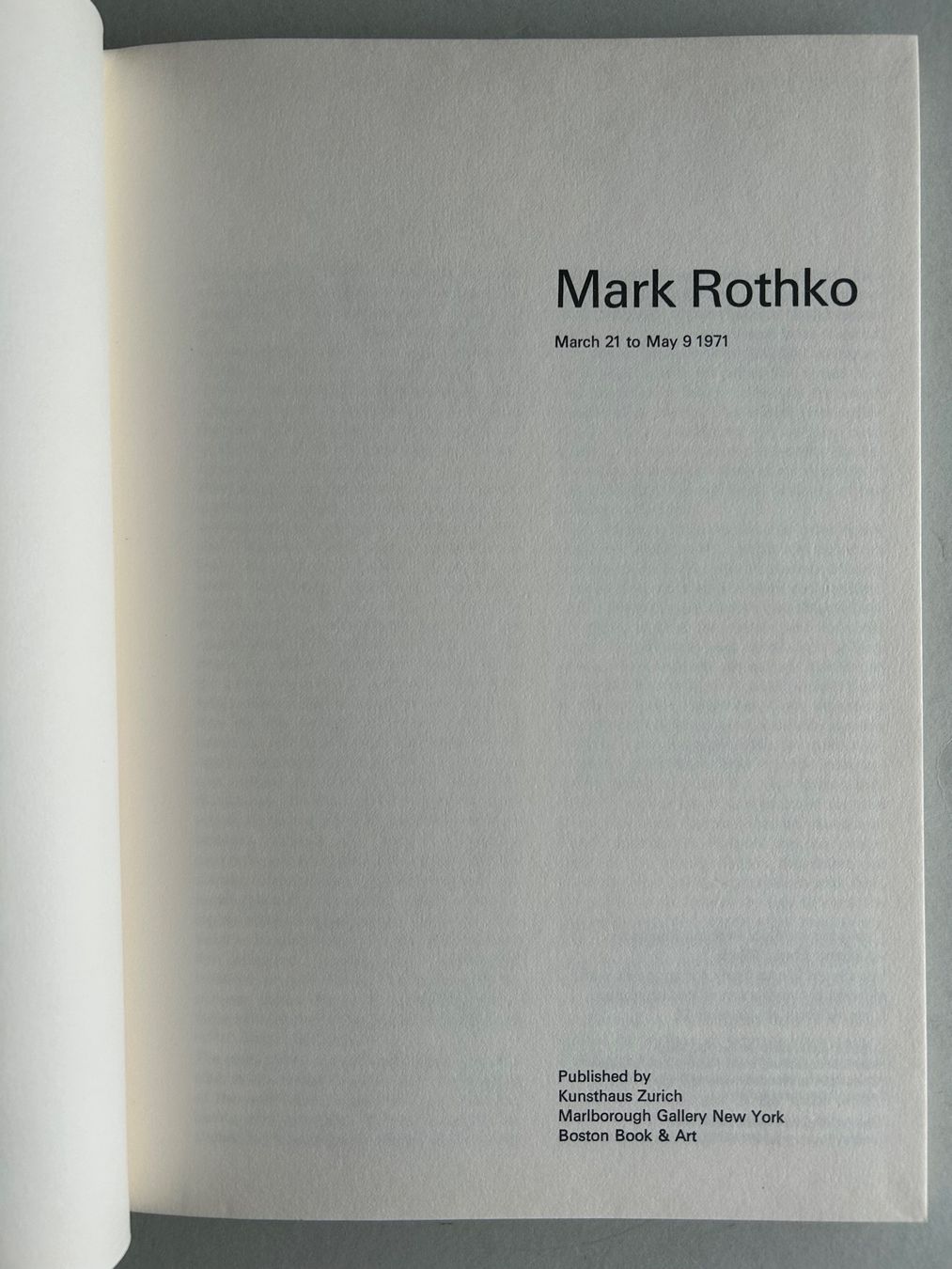 Libri: Mark Rothko Exhibition Catalog - Rare Find! – Usato da Zürich venduto da lesgarcons 2