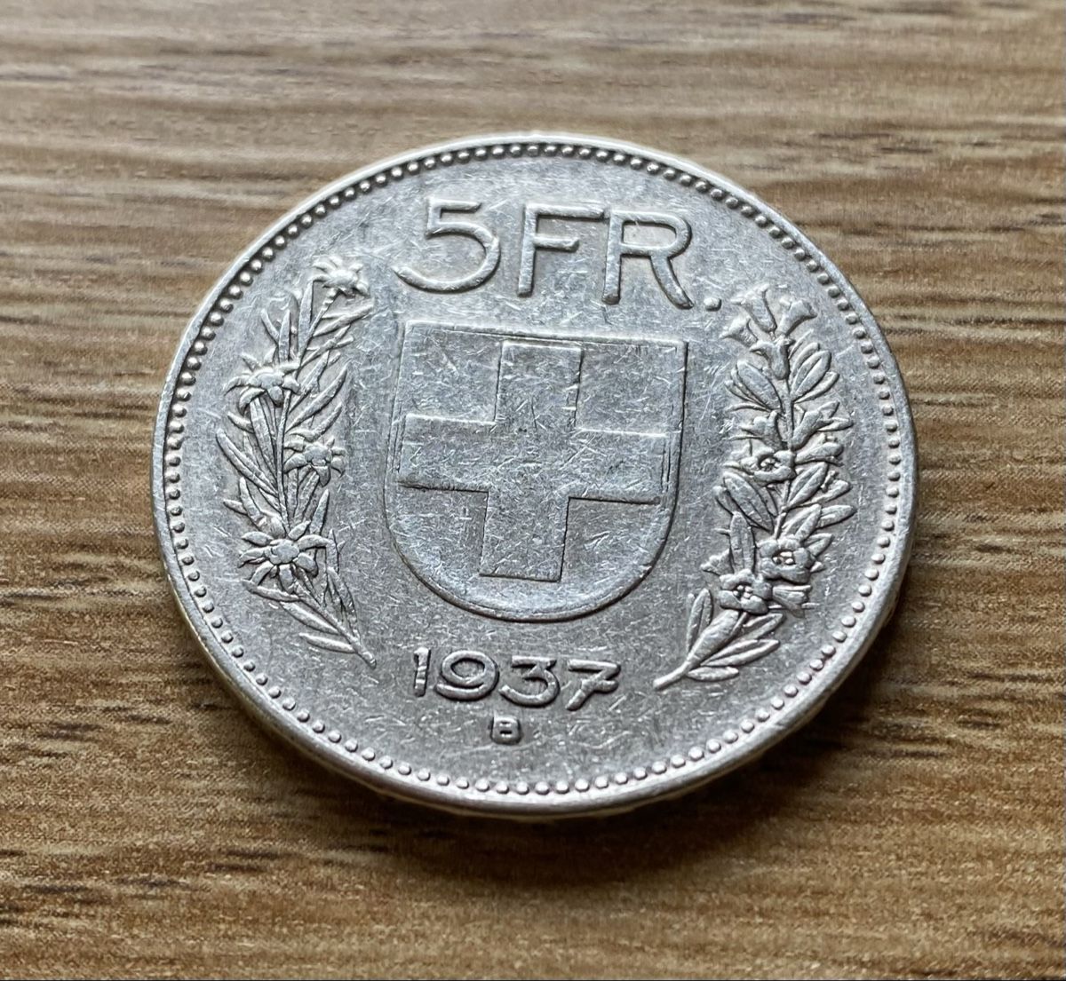 Tutti le monete: 5 Fr. Silbermünze Schweiz 1937 – Usato da Selzach venduto da 321compac