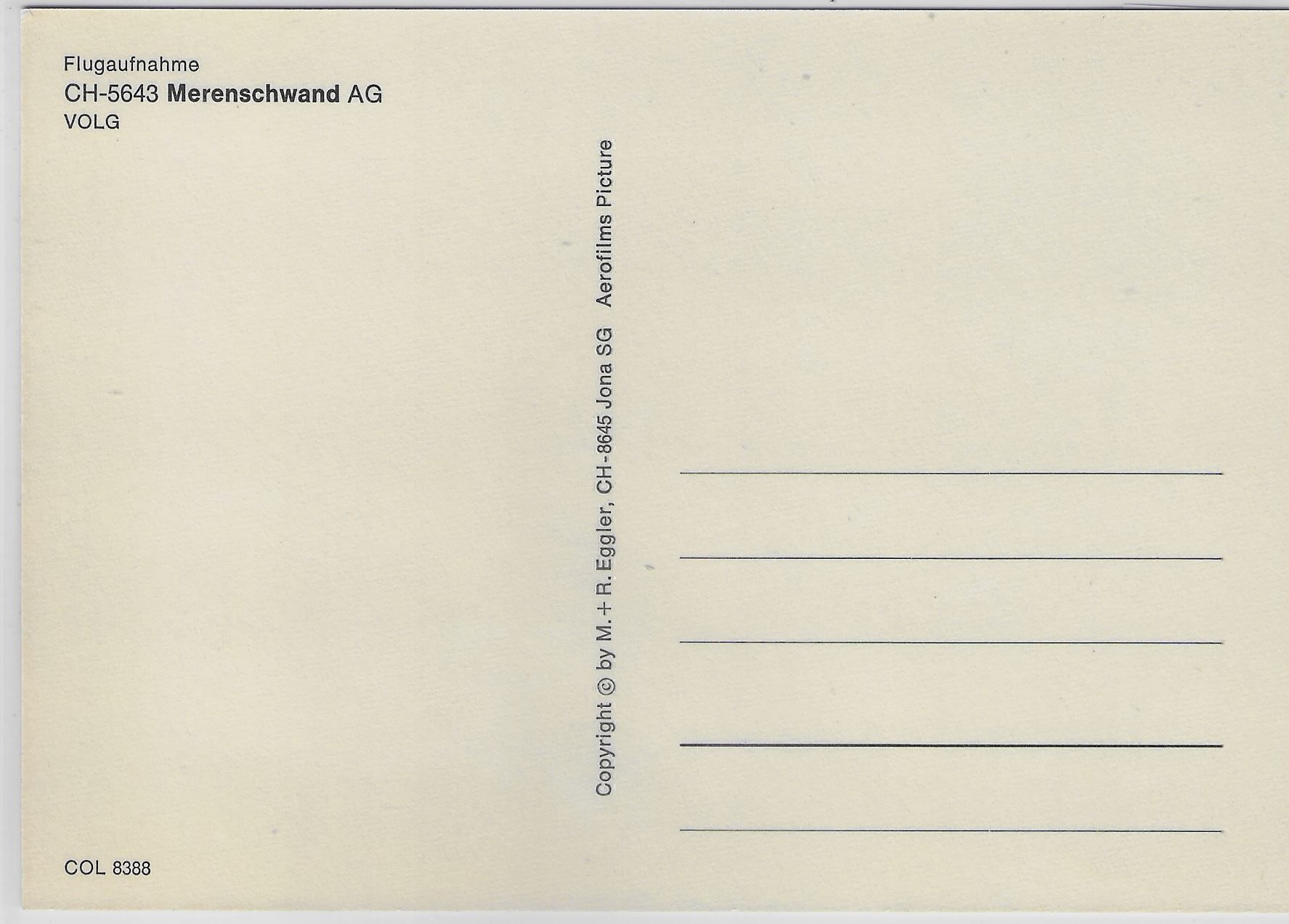 Cartoline postali: Flugaufnahme Merenschwand AG – Antico da Ettingen venduto da Kartenplanet 1