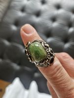 Statement Ring Gr. 58 – Grüner Stein – Vintage Boho Ethno St