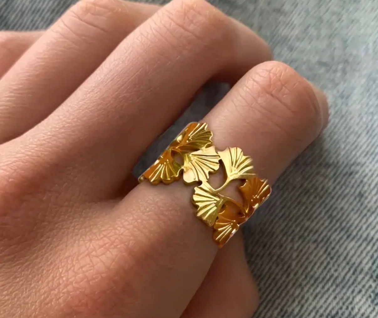 Ringe: Gingko Ring, verstellbar – Neu (gemäss Beschreibung) aus Gams von Mariawicca 3