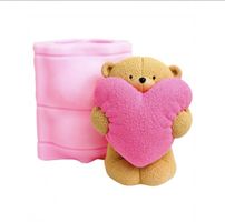 Moule silicone ourson avec coeur. Neuve