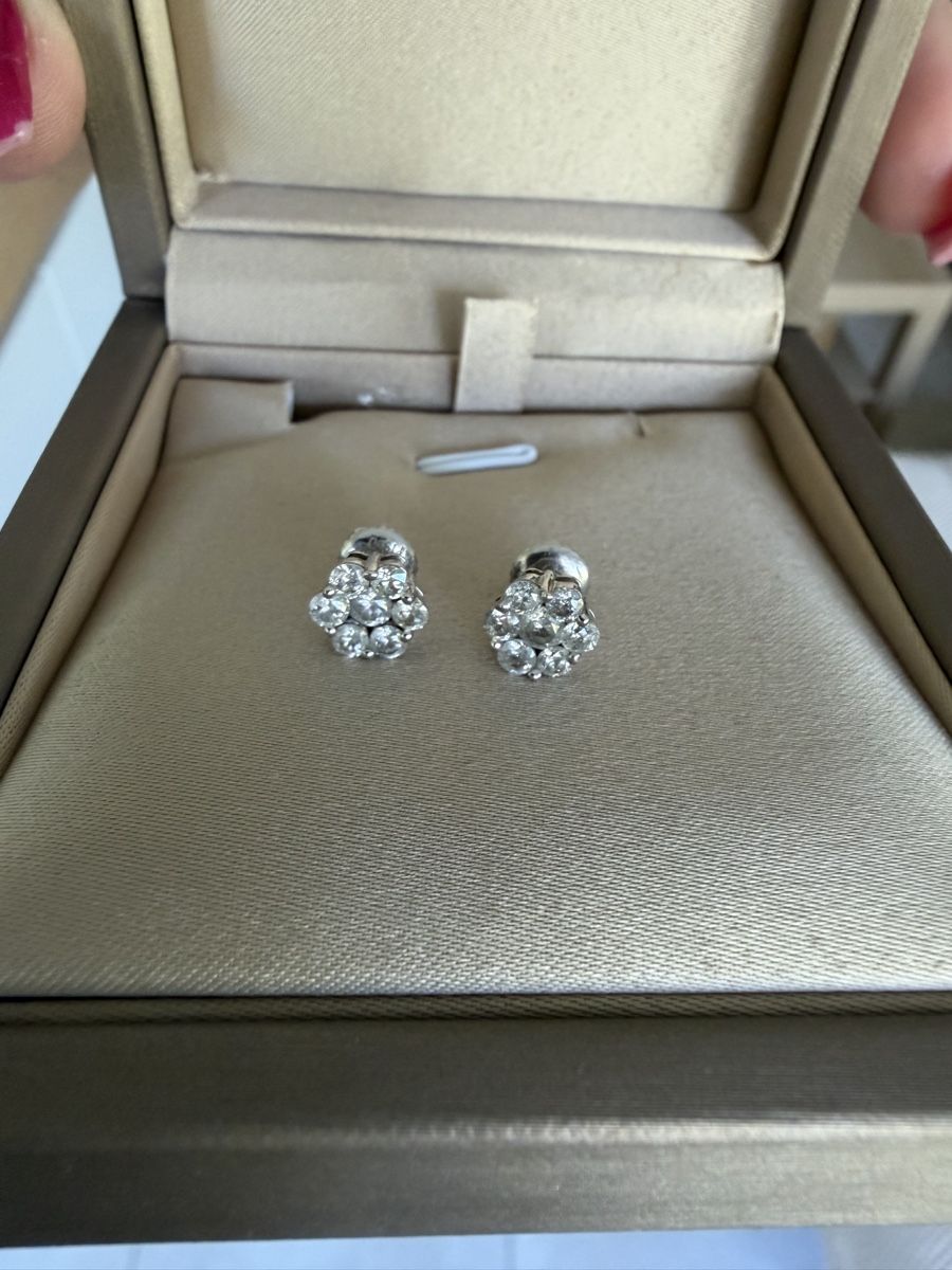Boucles d'oreille: Boucles d’oreille fleurs Platine – D'occasion à Courtételle par Melii15 2