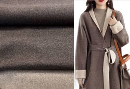Merino Mantel Doubleface Stoff 2.05x1.5 braunbeige melange