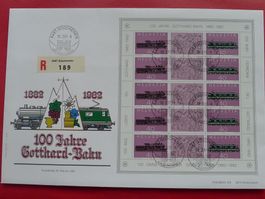 1982, Ersttagsbrief: GOTTHARD-BAHN, sauber auf Luxus-FDC!